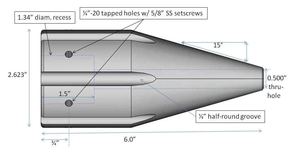 TB-36. Tow-body for ST600 single-channel autonomous acoustic recorder.