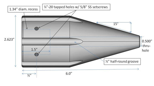 TB-24. Short tow-body for single-channel autonomous acoustic recorder.